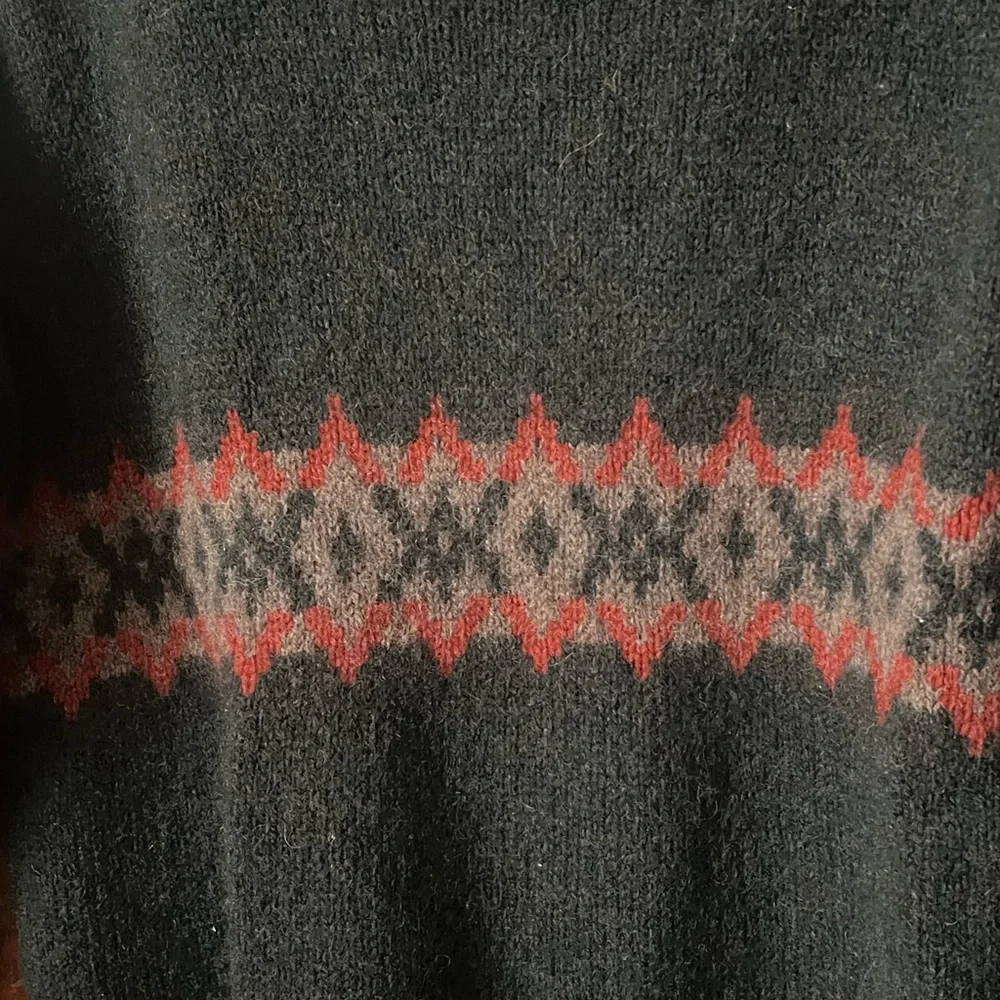 Vintage Landscape Wool Blend Fair Isle Sweater. Size